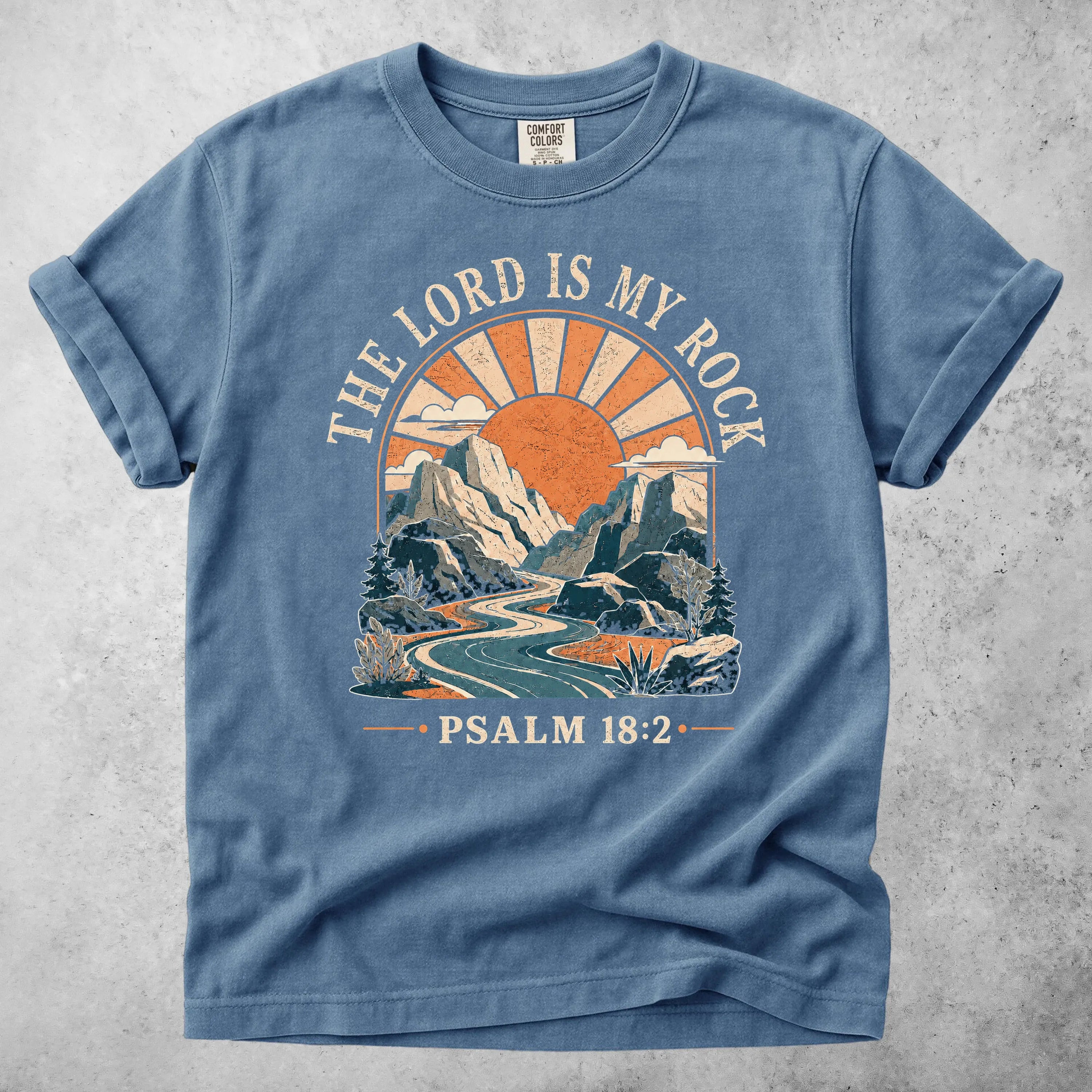 Printify T-Shirt Blue Jean / S THE LORD IS MY ROCK - T-Shirt