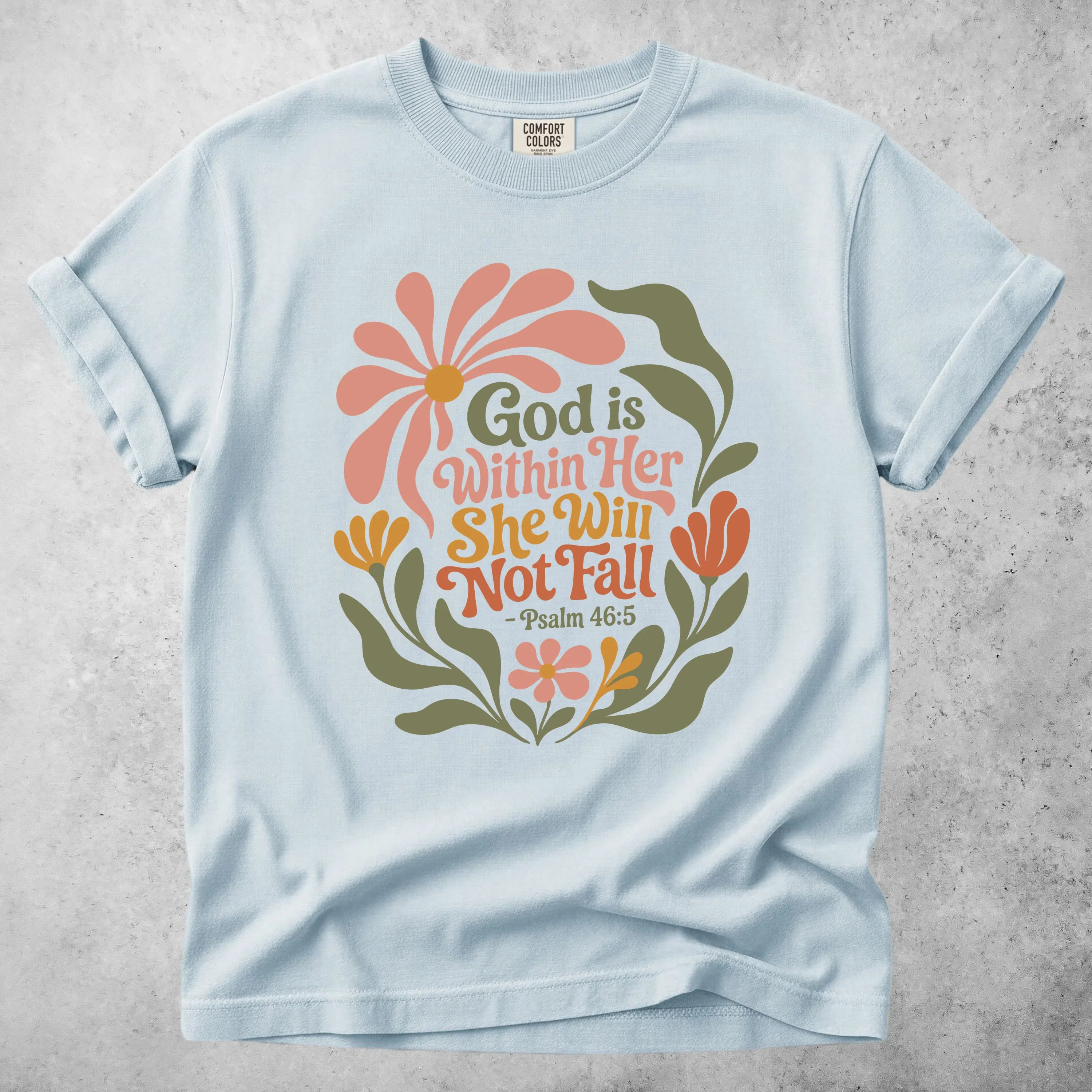 Printify T-Shirt Chambray / S God Is Within Her