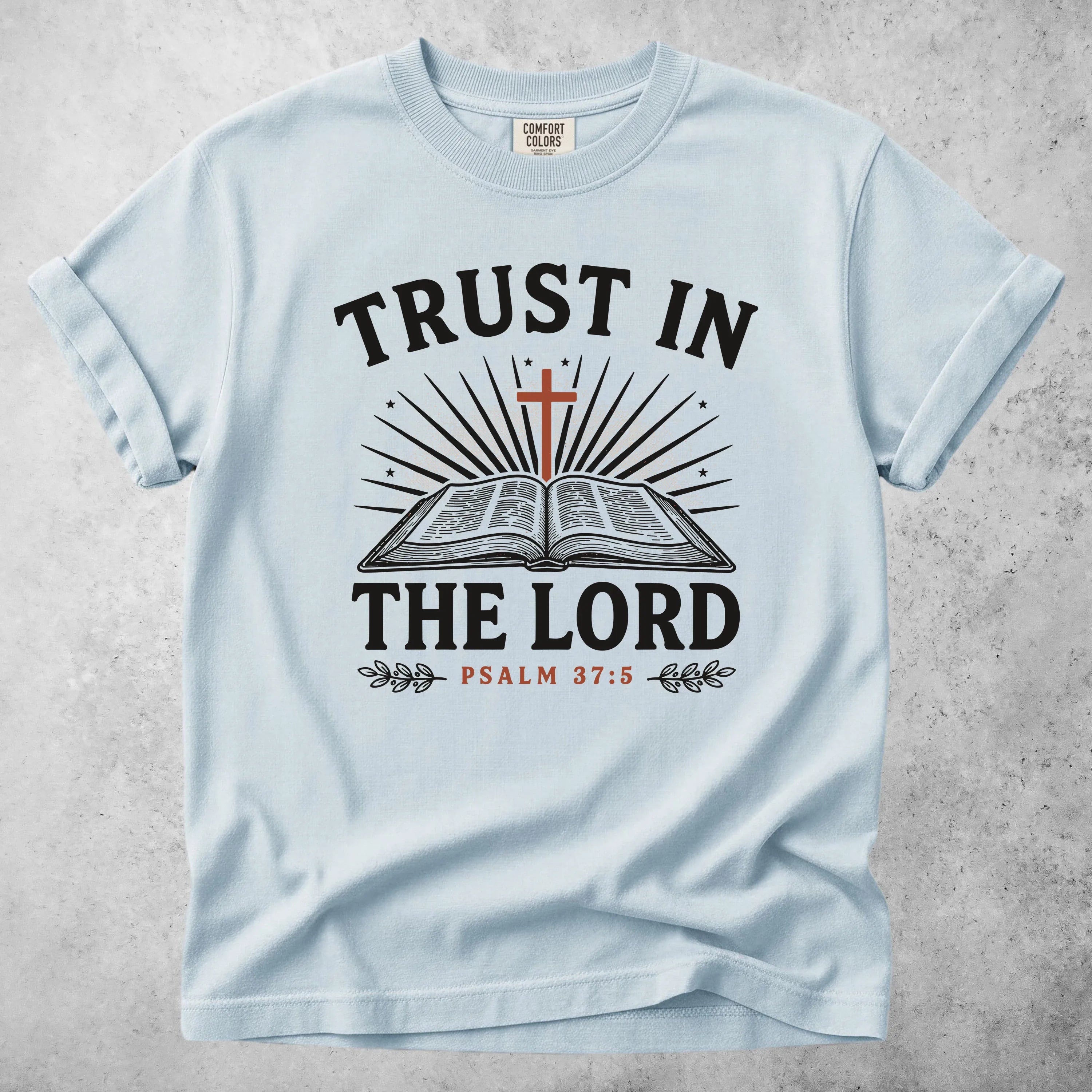 Printify T-Shirt Chambray / S trust in the lord psalm 37 5 christian faith bible T-Shirt