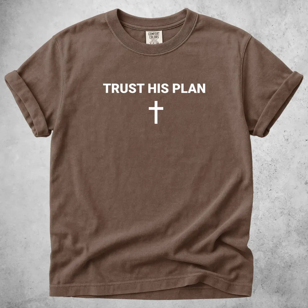 Printify T-Shirt Espresso / M Trust His Plan - T-Shirt