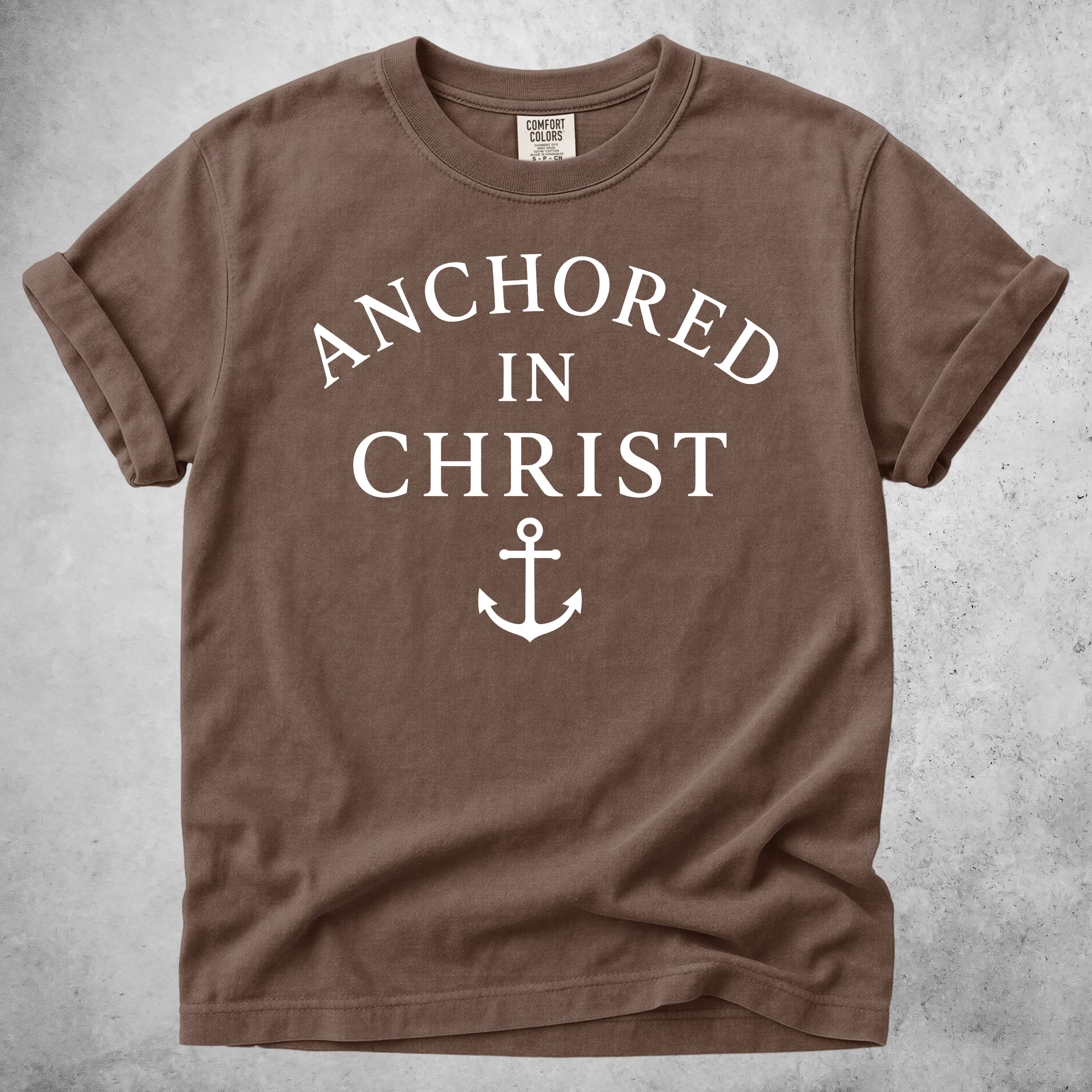 Printify T-Shirt Espresso / S Anchored in Christ