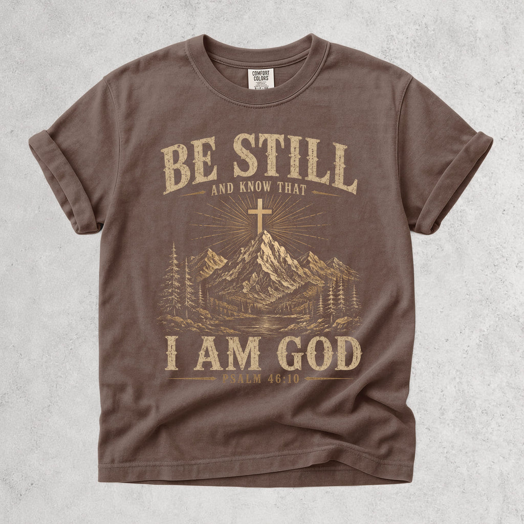 Printify T-Shirt Espresso / S Be Still and Know That I Am God