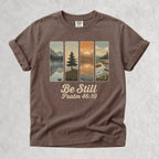 Printify T-Shirt Espresso / S Be Still Scenic Nature Tee - Psalm 46:10