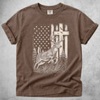 Printify T-Shirt Espresso / S Christian Deer Hunting T-Shirt