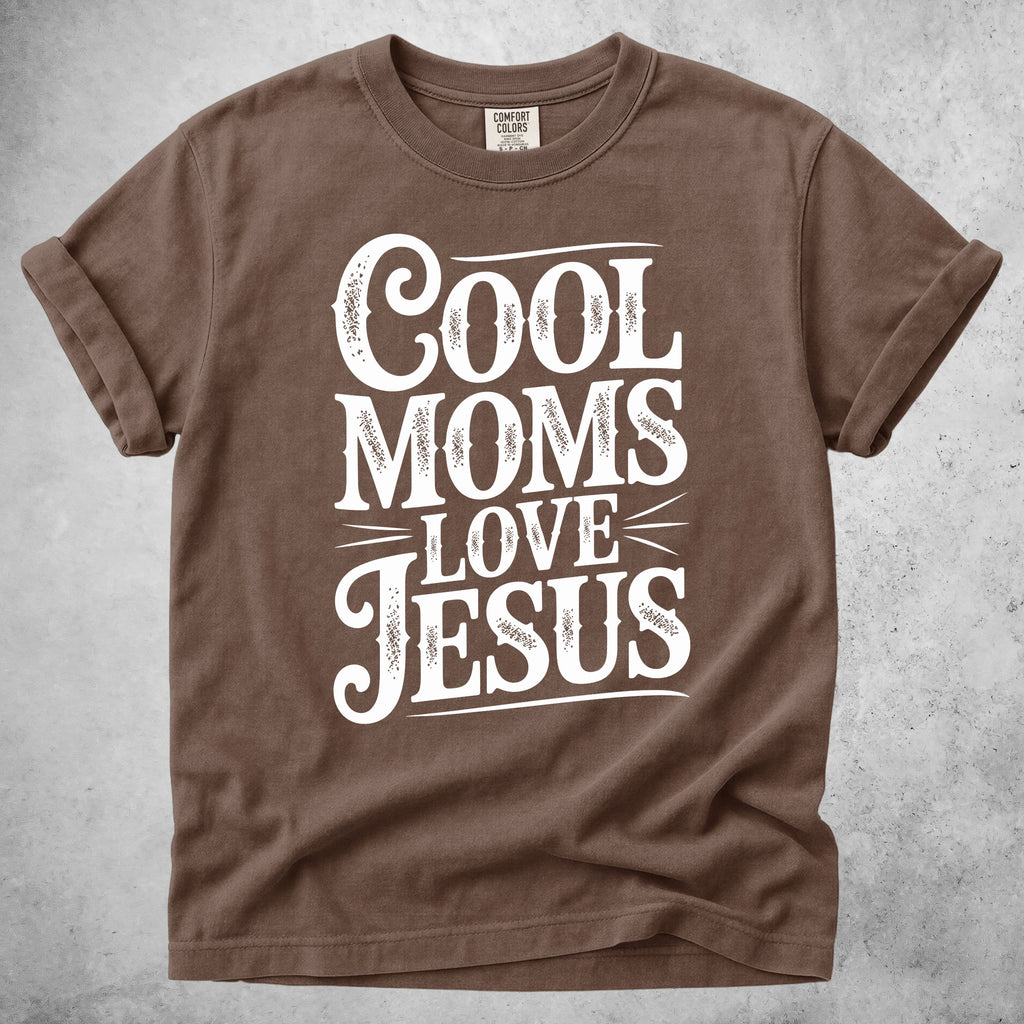 Printify T-Shirt Espresso / S Cool Moms Love Jesus