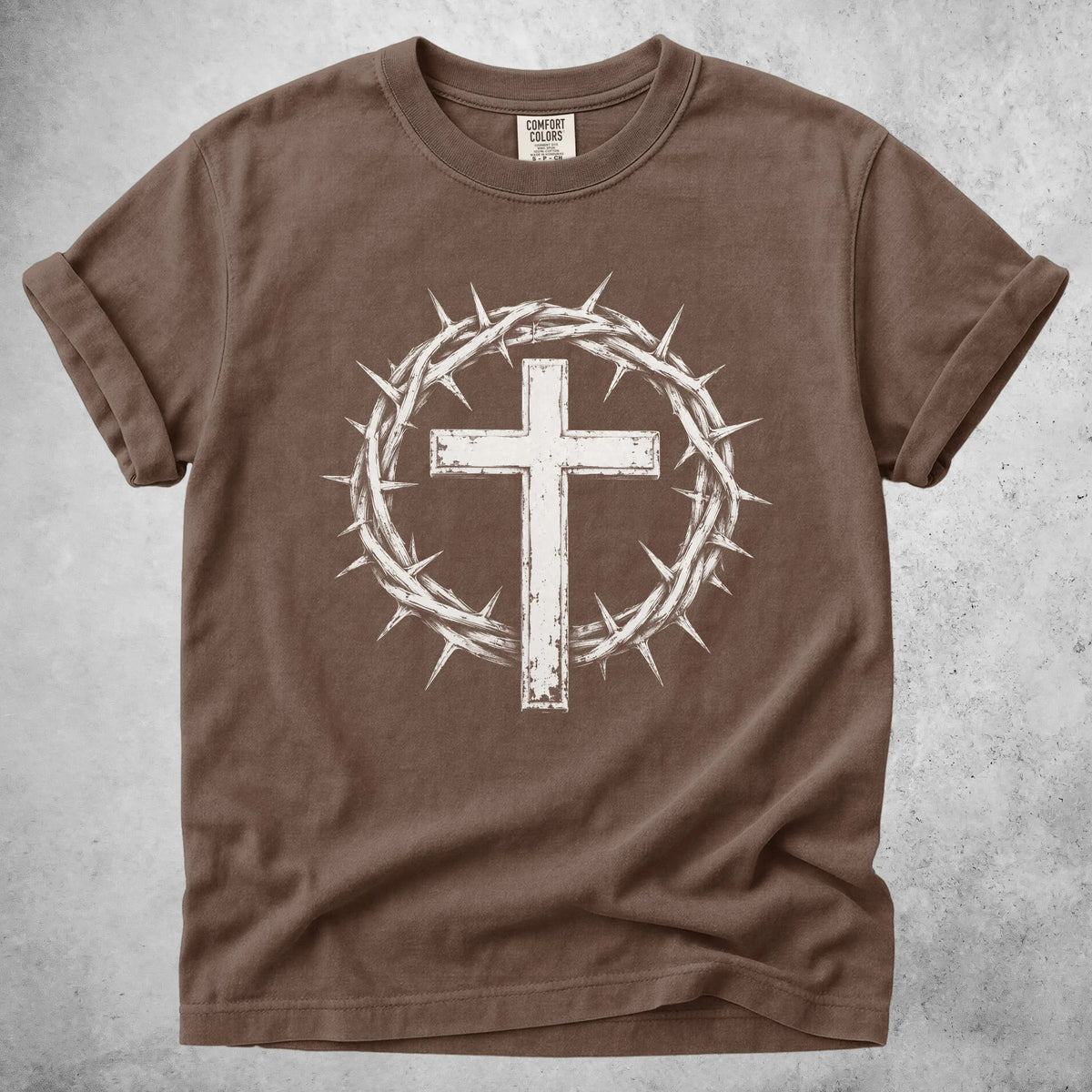 Printify T-Shirt Espresso / S crown of thorns cross christian faith T-Shirt