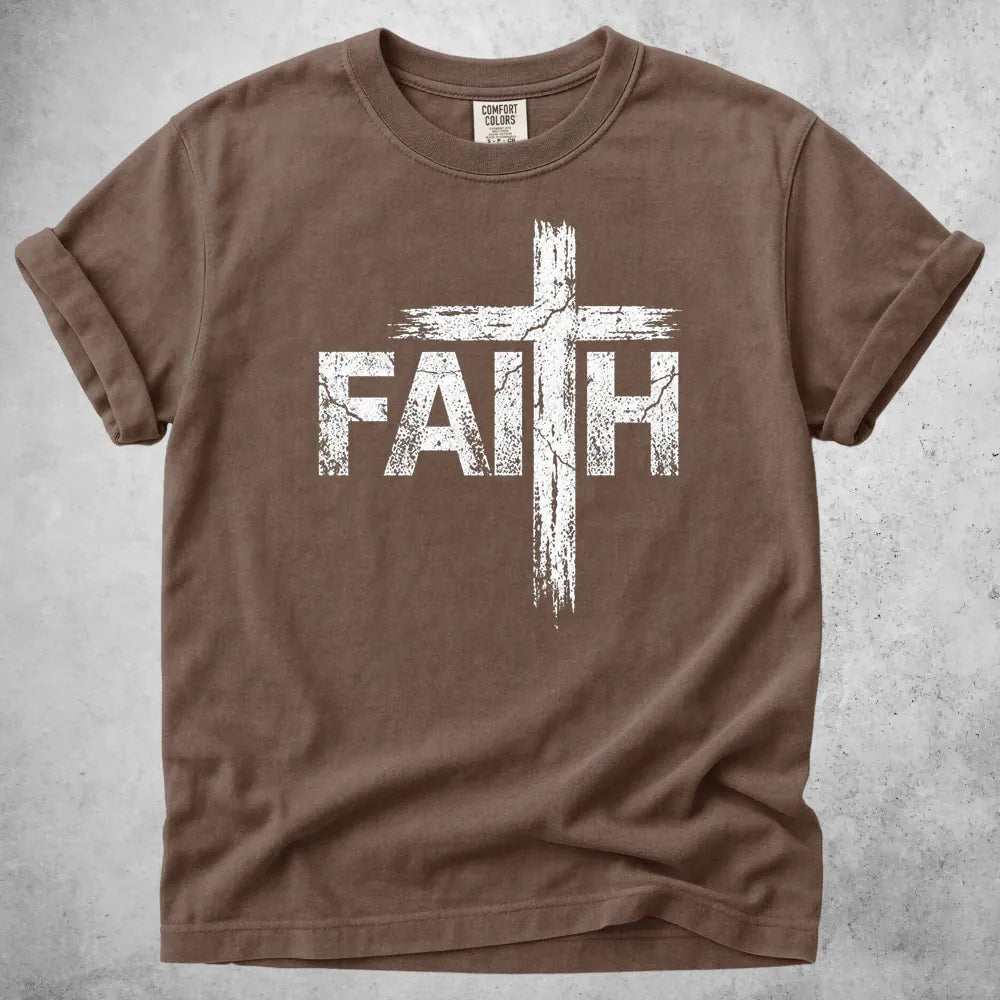 Printify T-Shirt Espresso / S Faith Cross T-Shirt