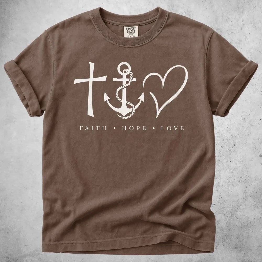 Printify T-Shirt Espresso / S Faith Hope Love T-Shirt