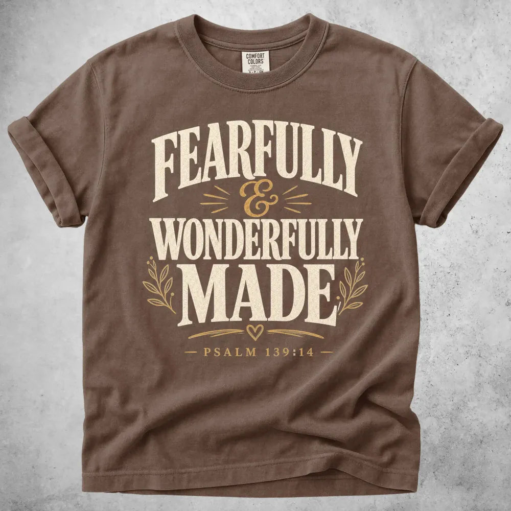 Printify T-Shirt Espresso / S Fearfully and Wonderfully T-Shirt