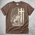 Printify T-Shirt Espresso / S Fishing Cross T-Shirt