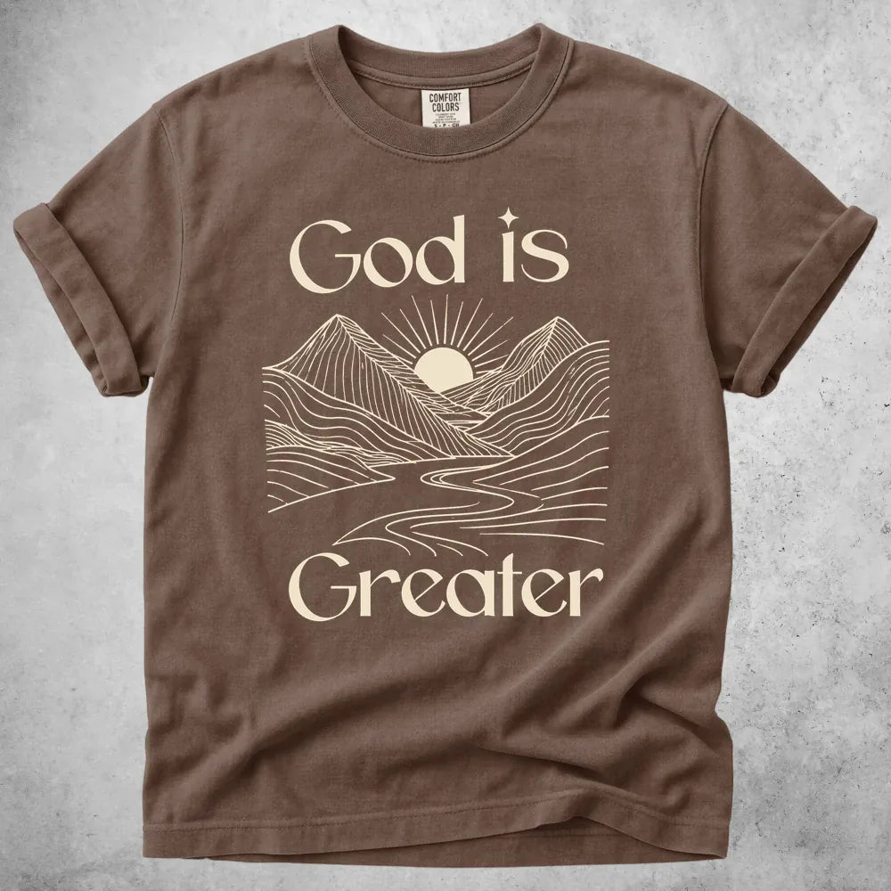Printify T-Shirt Espresso / S God Is Greater T-Shirt