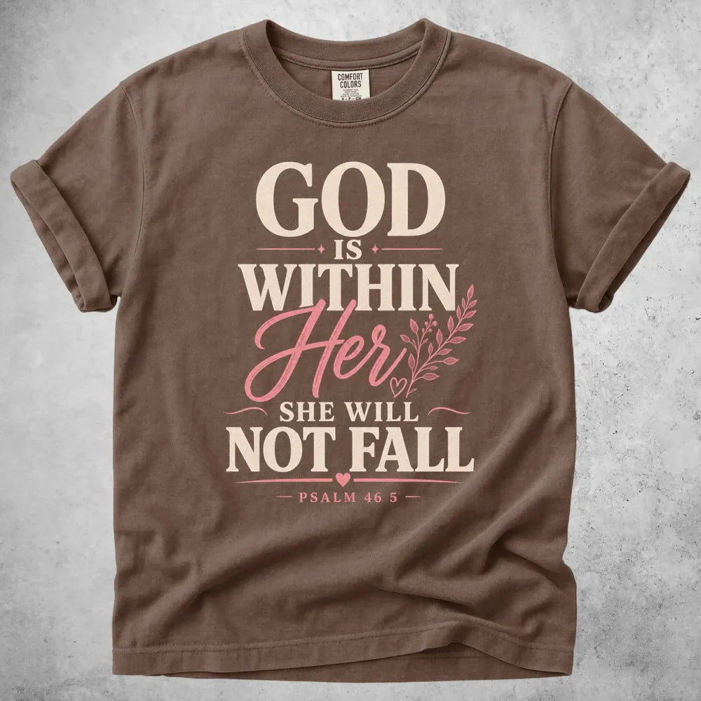Printify T-Shirt Espresso / S God Is Within Her T-Shirt