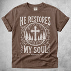 Printify T-Shirt Espresso / S He Restores My Soul