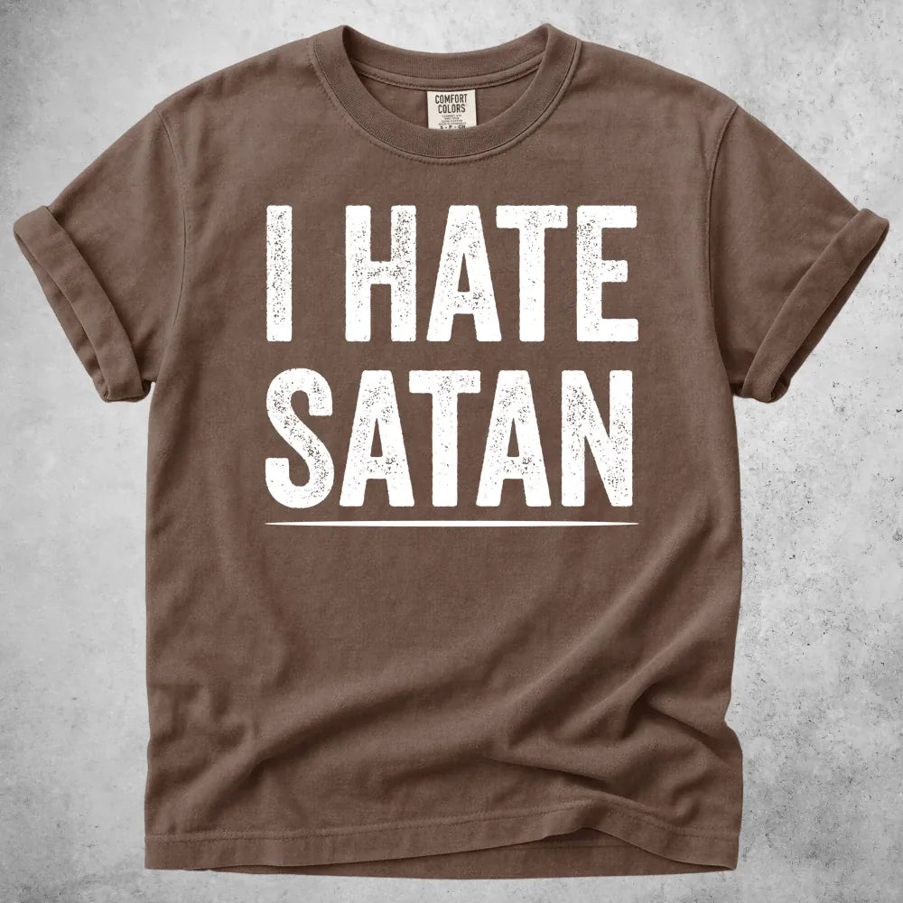 Printify T-Shirt Espresso / S I Hate Satan T-Shirt