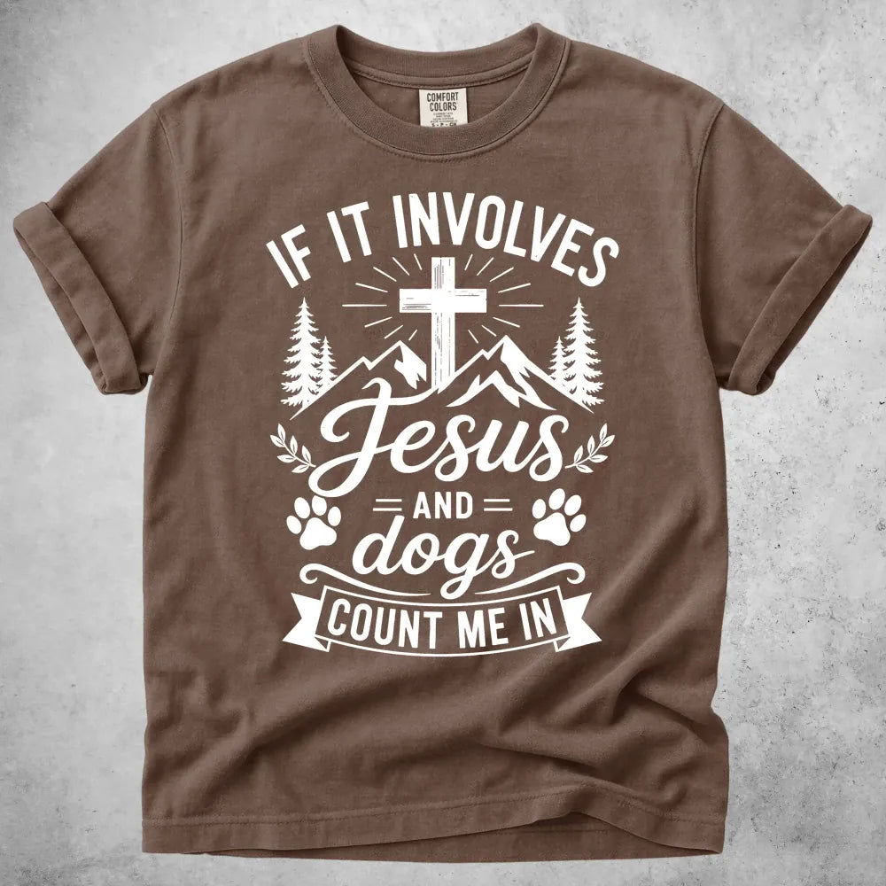 Printify T-Shirt Espresso / S Jesus and Dogs T-Shirt