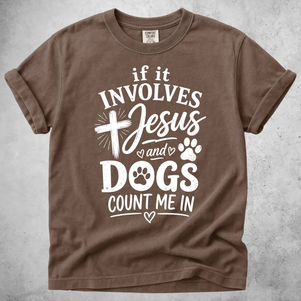 Printify T-Shirt Espresso / S Jesus and Dogs T-Shirt