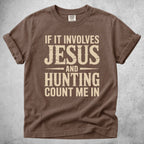 Printify T-Shirt Espresso / S Jesus and Hunting T-Shirt