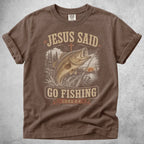 Printify T-Shirt Espresso / S Jesus Said Go Fishing T-Shirt
