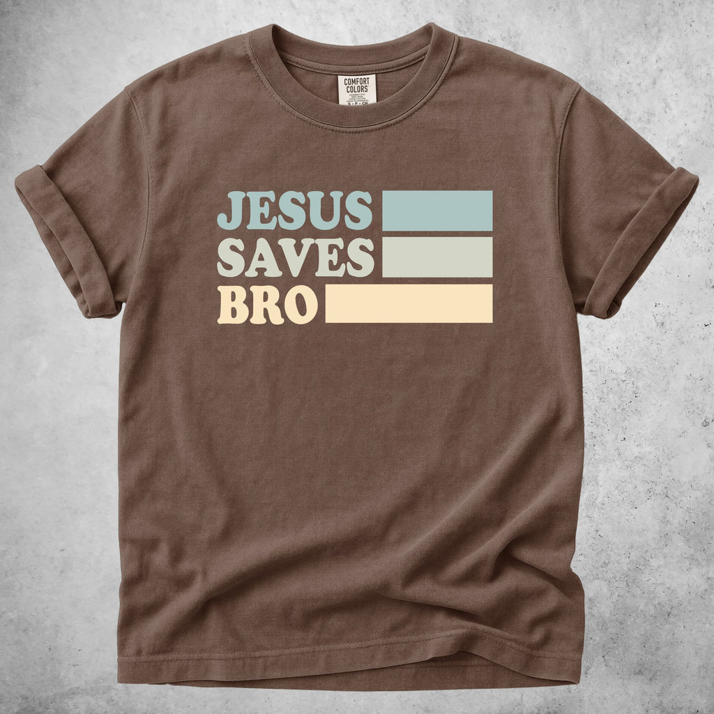 Printify T-Shirt Espresso / S Jesus Saves Bro T-Shirt