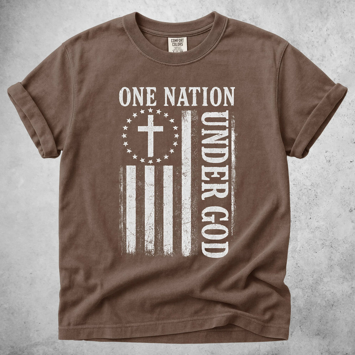 Printify T-Shirt Espresso / S ONE NATION UNDER GOD T-Shirt
