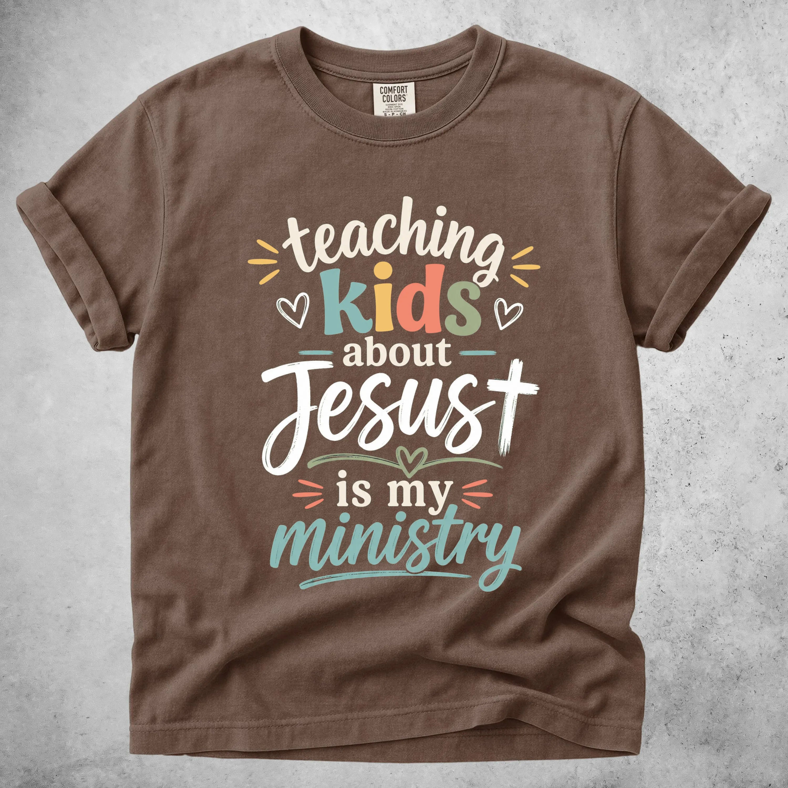 Printify T-Shirt Espresso / S Teaching Kids About Jesus is My Ministry