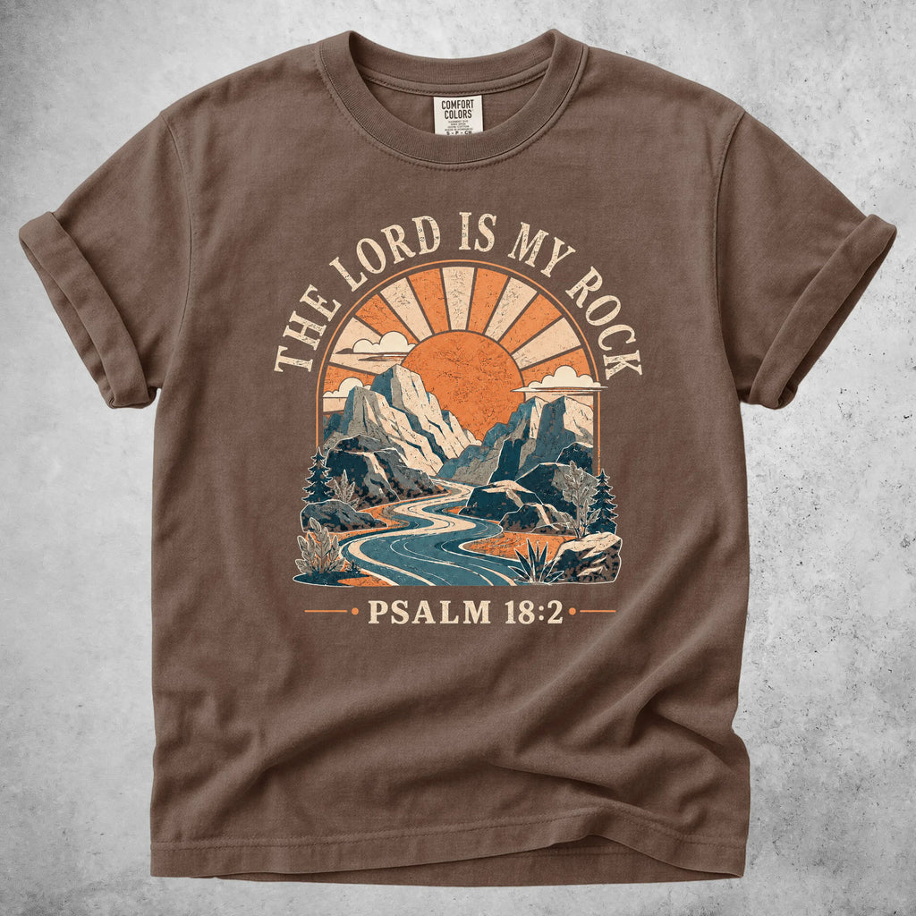 Printify T-Shirt Espresso / S THE LORD IS MY ROCK - T-Shirt
