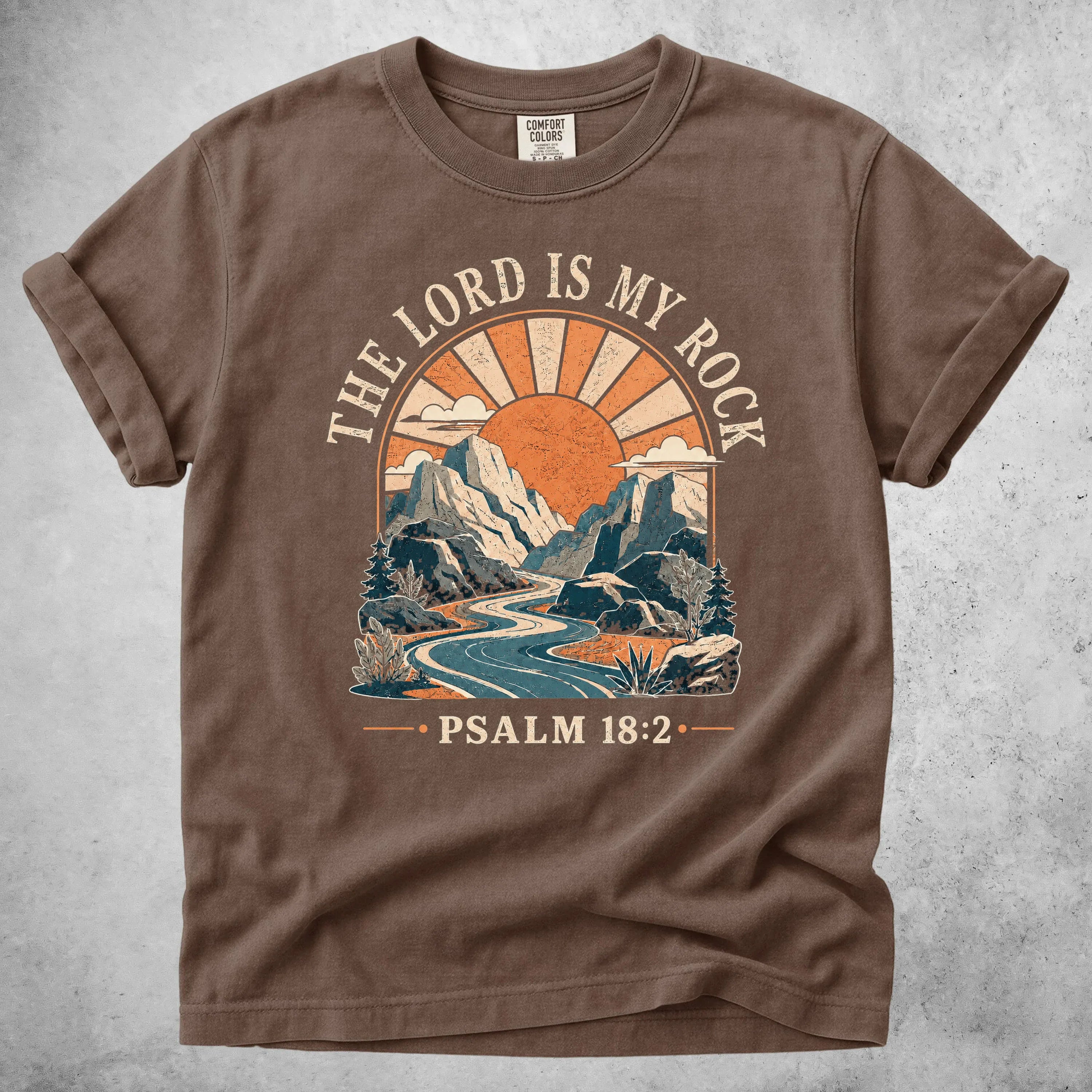 Printify T-Shirt Espresso / S THE LORD IS MY ROCK - T-Shirt