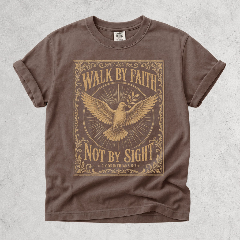 Printify T-Shirt Espresso / S Walk By Faith