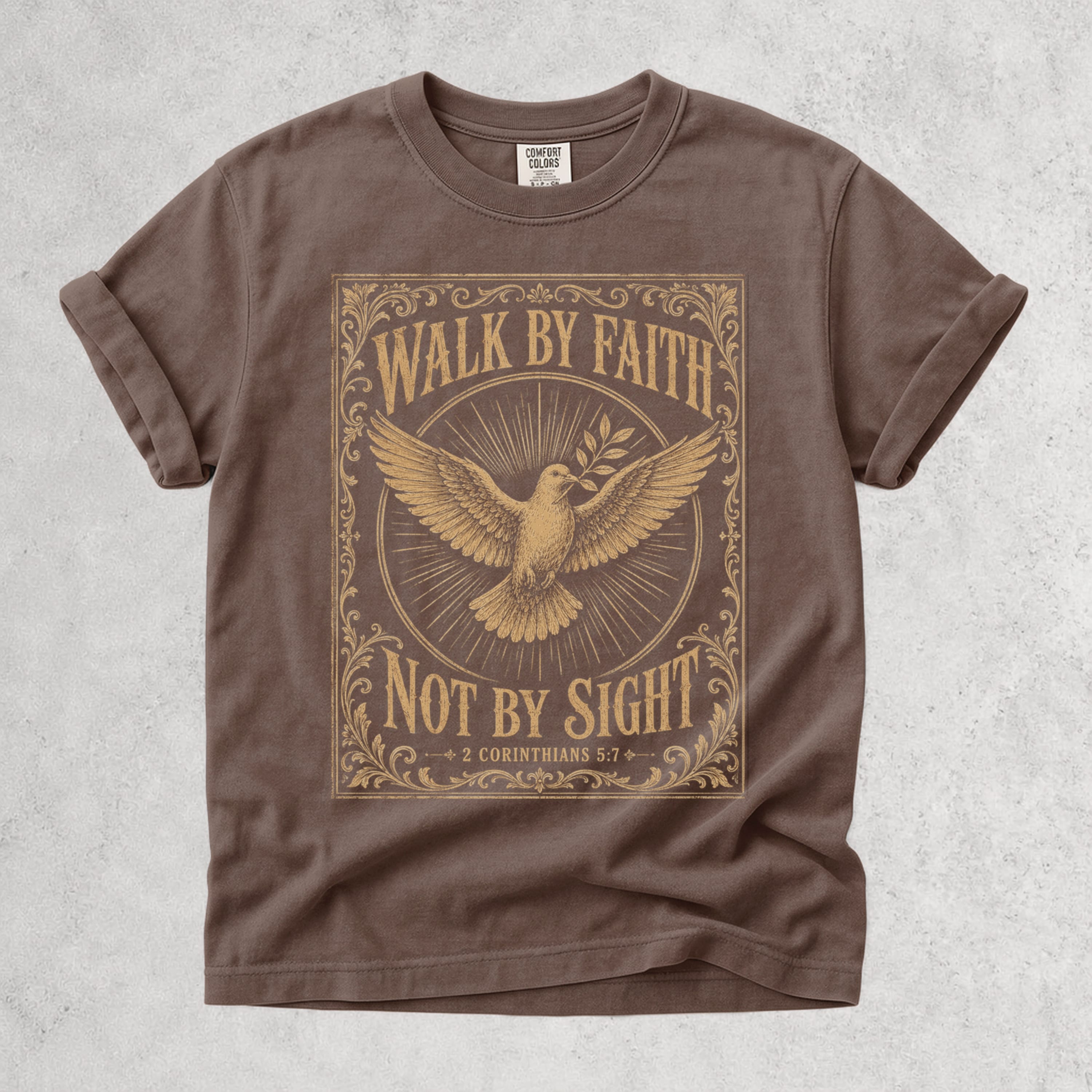 Printify T-Shirt Espresso / S Walk By Faith