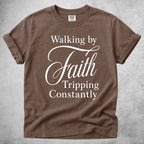 Printify T-Shirt Espresso / S Walking by Faith