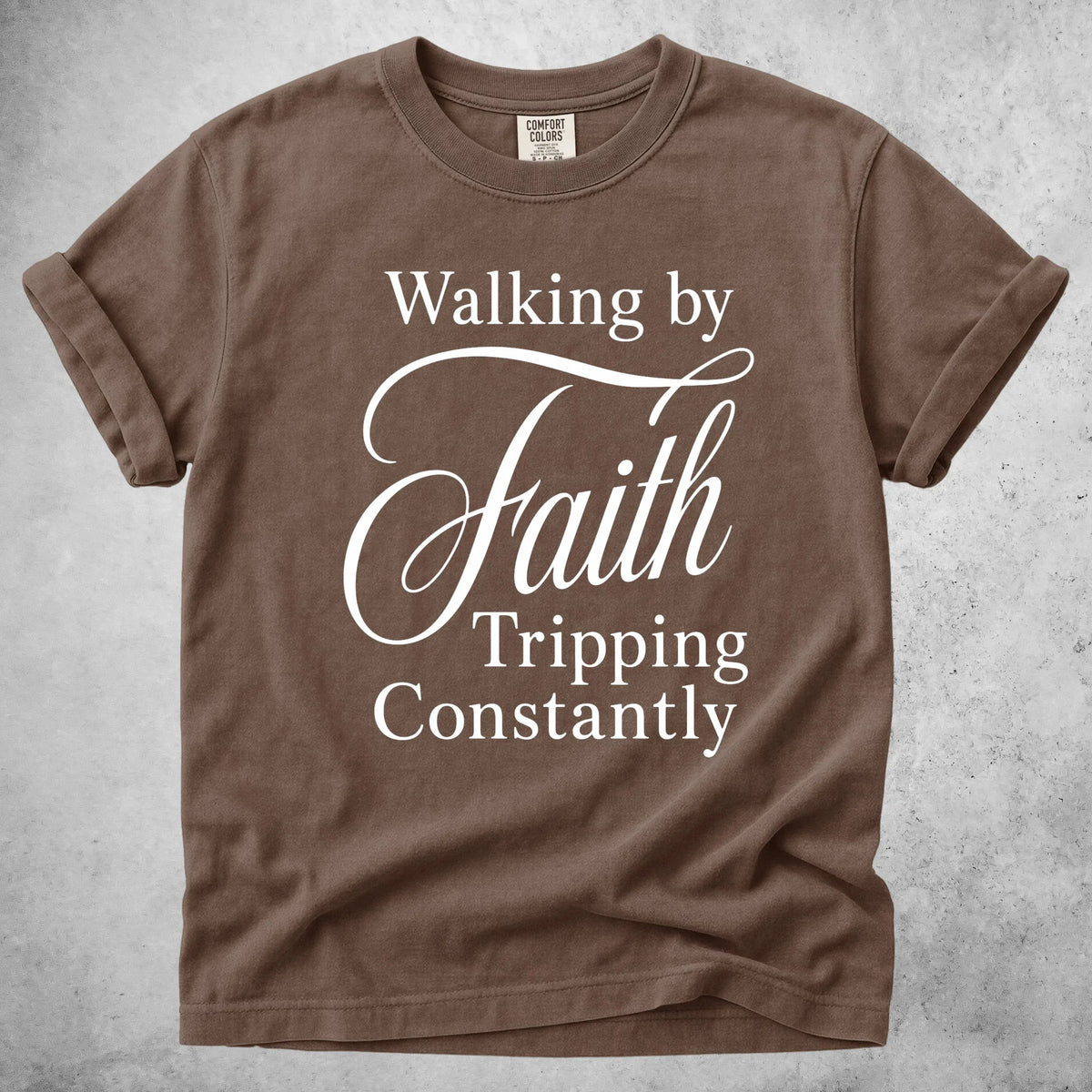 Printify T-Shirt Espresso / S Walking by Faith