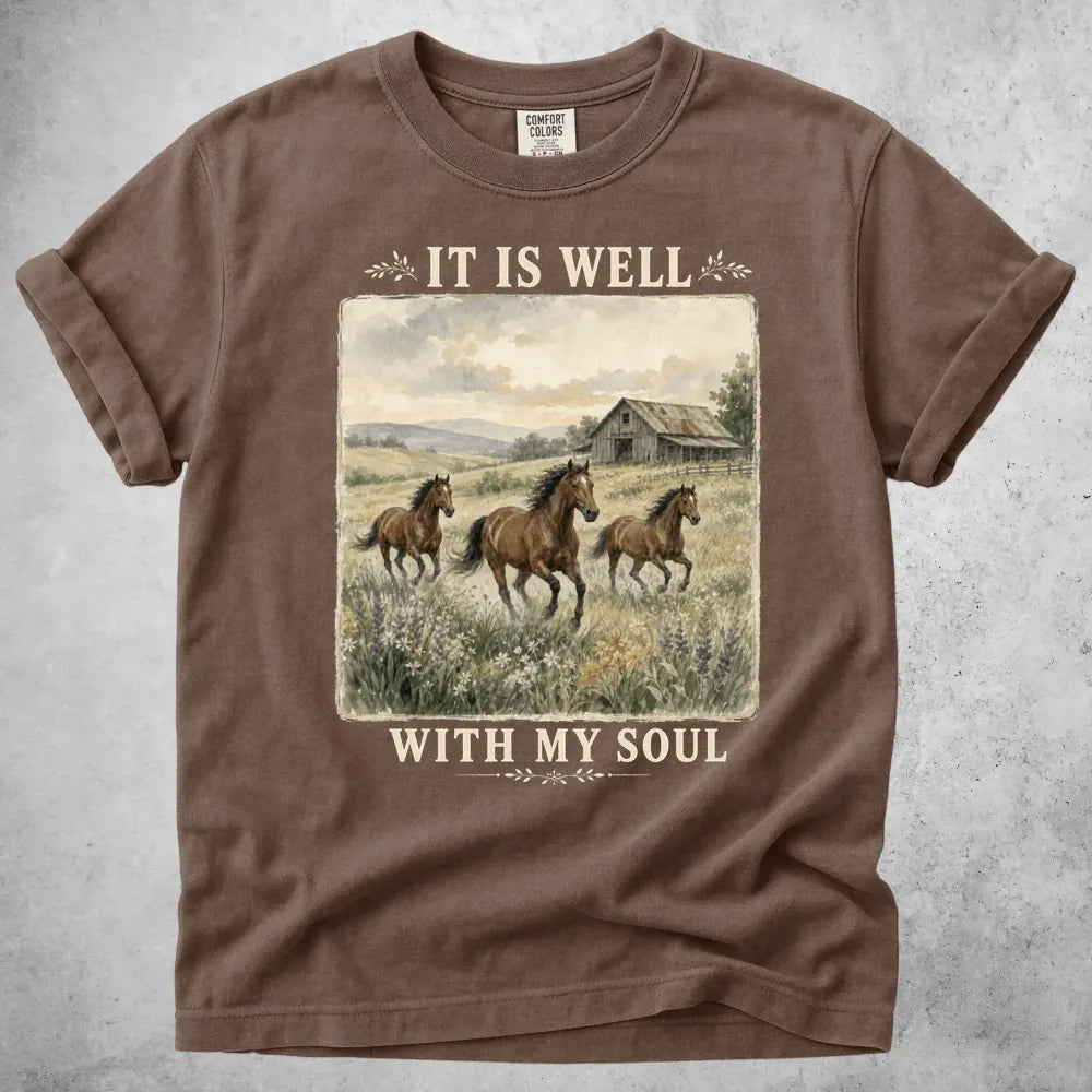 Printify T-Shirt Espresso / S Well With Soul T-Shirt