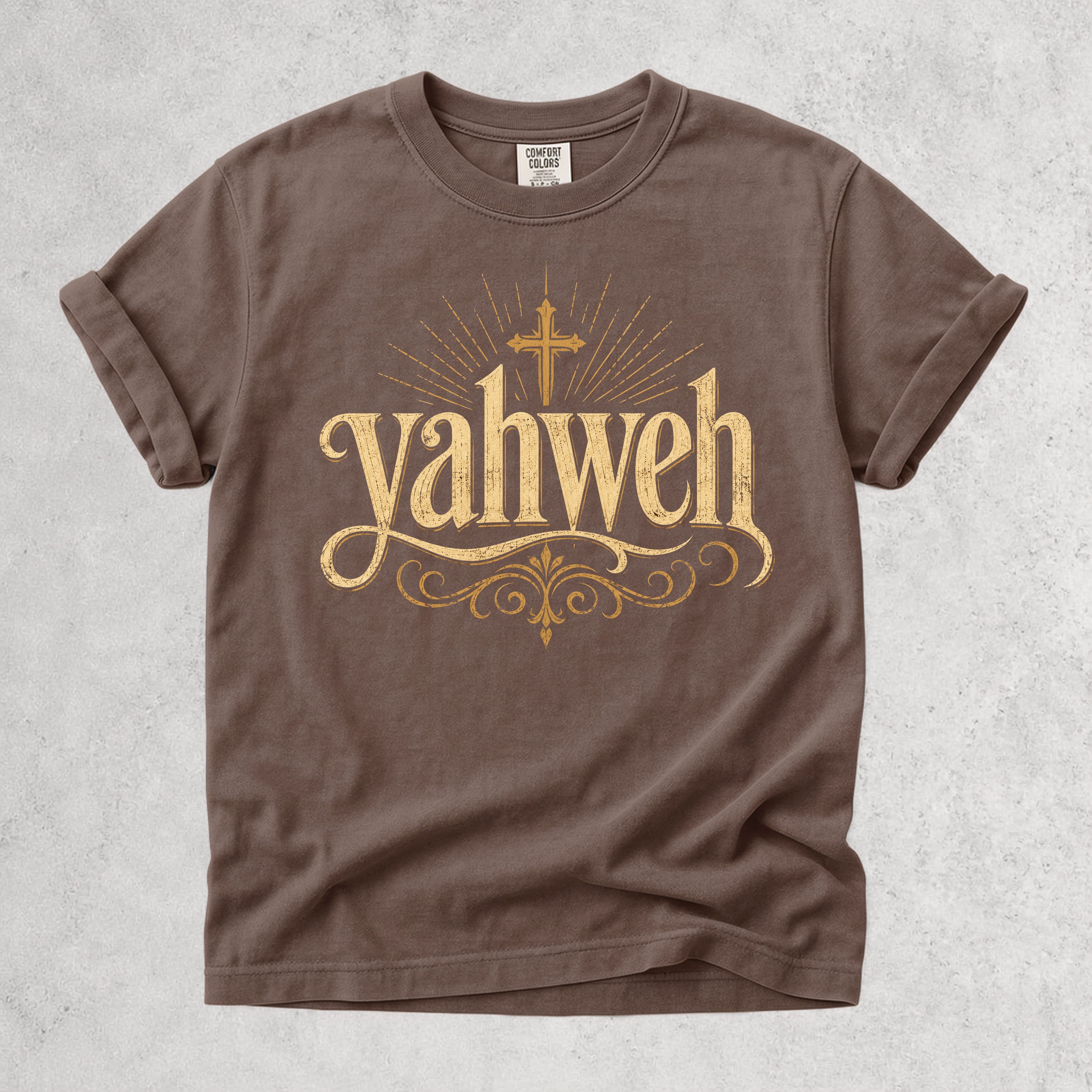 Printify T-Shirt Espresso / S Yahweh Script