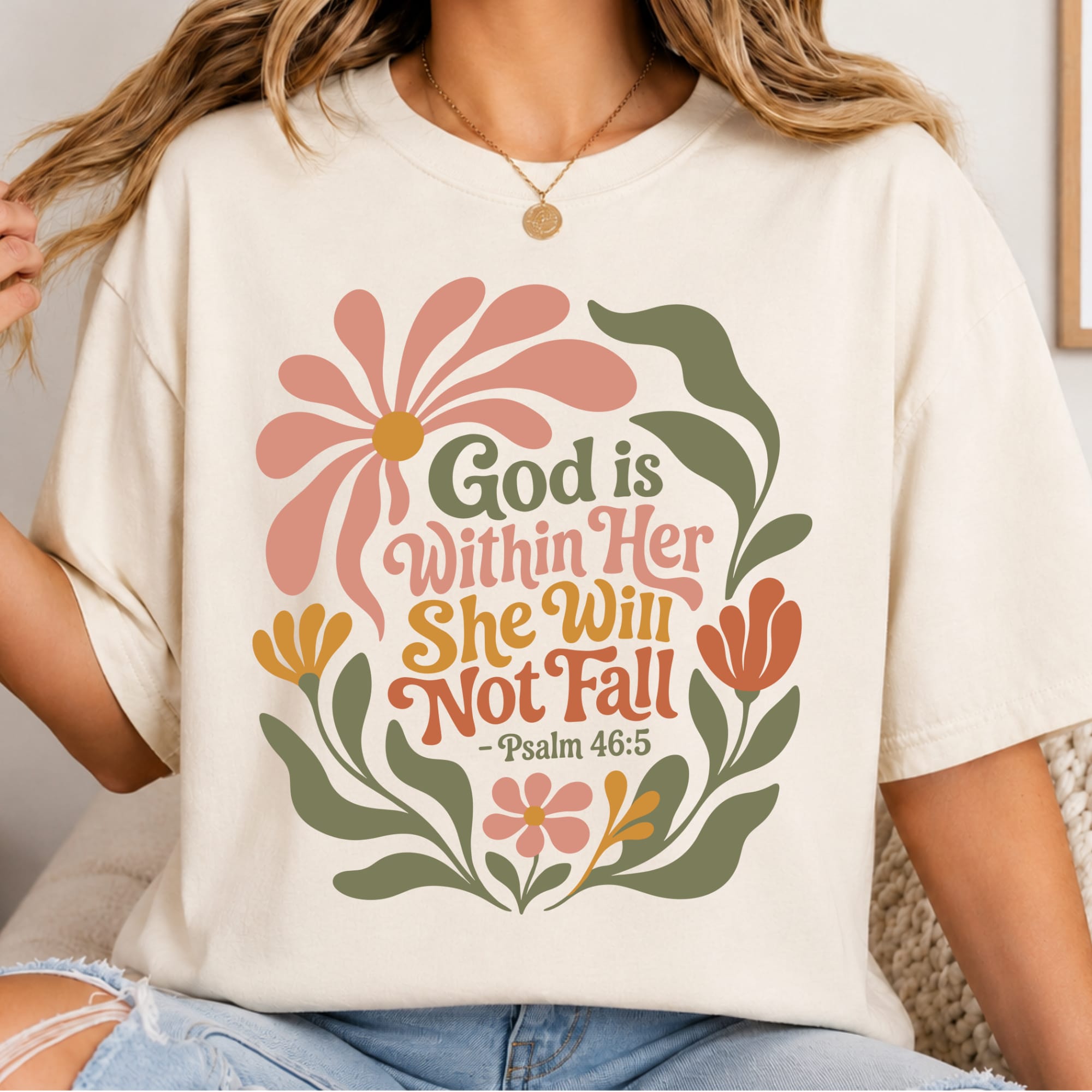 Printify T-Shirt God Is Within Her