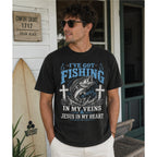 Printify T-Shirt I’ve Got Fishing in My Veins & Jesus in My Heart