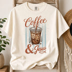 Printify T-Shirt Ivory / S coffee and jesus coffee lover faith (1) T-Shirt