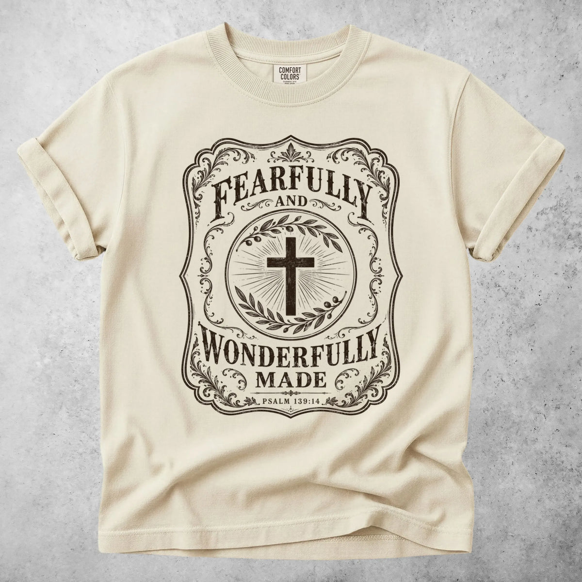 Printify T-Shirt Ivory / S Fearfully and Wonderfully Made – Psalm 139:14 T-Shirt