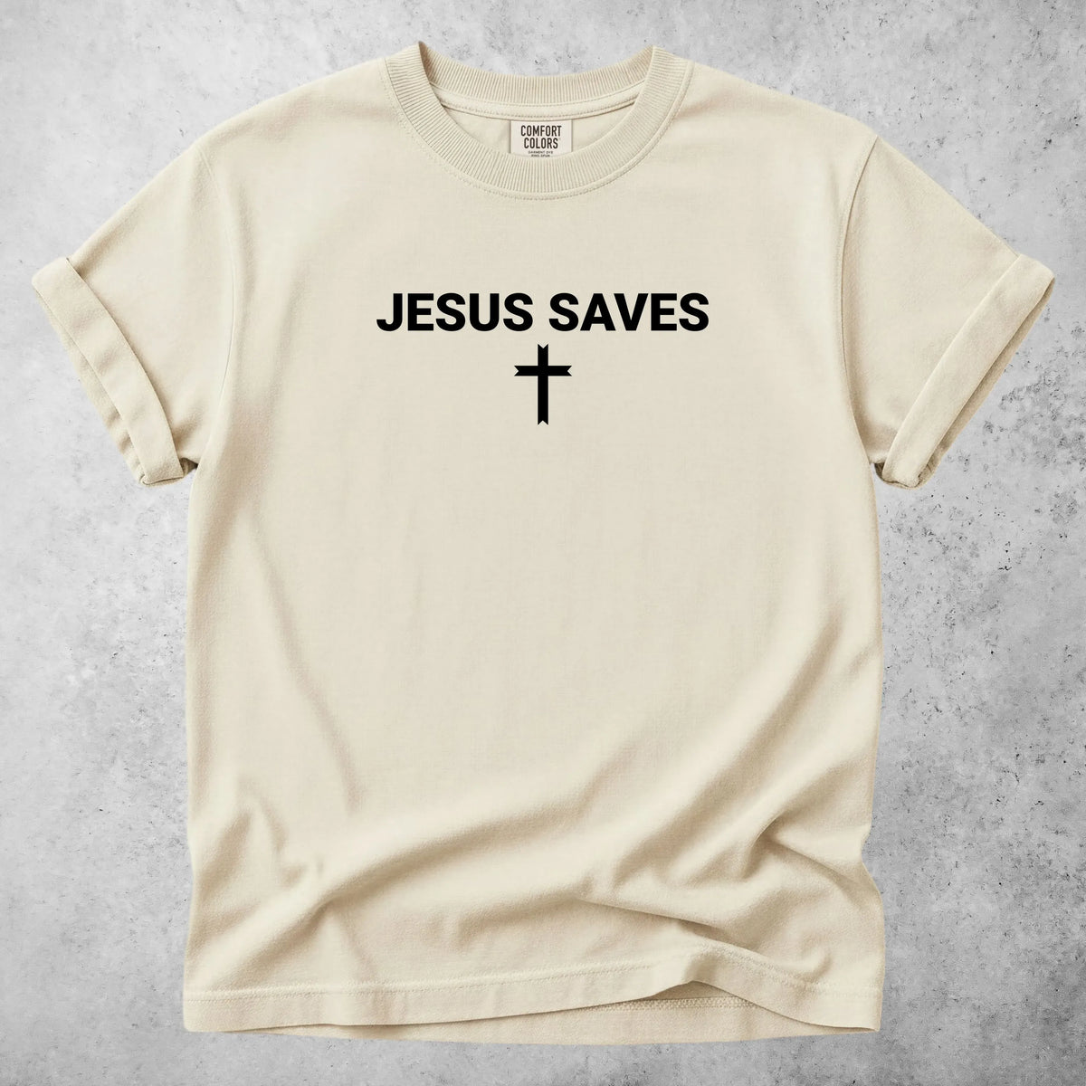 Printify T-Shirt Ivory / S JESUS SAVES T-Shirt