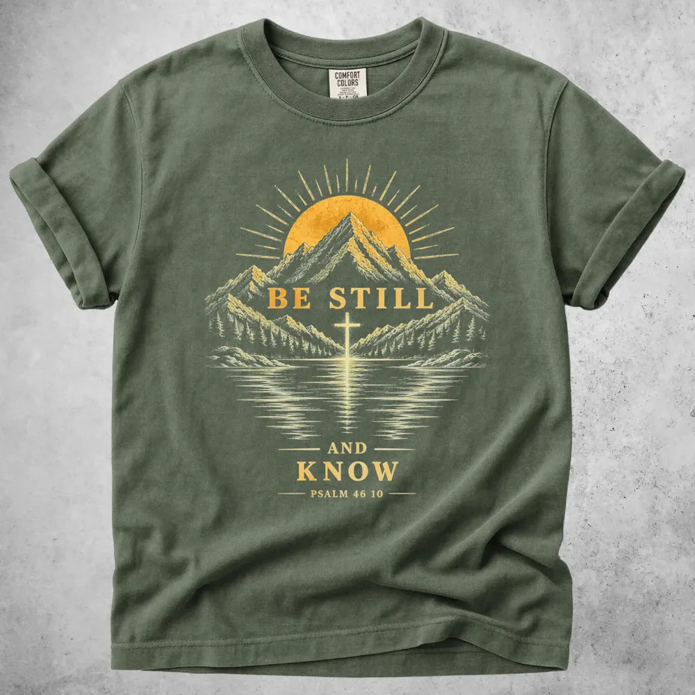 Printify T-Shirt Moss / M Be Still - T-Shirt