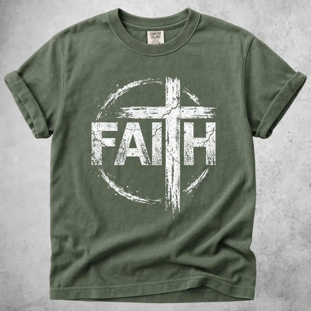 Printify T-Shirt Moss / M Faith Christian T-Shirt