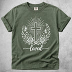 Printify T-Shirt Moss / M Loved Christian T-Shirt