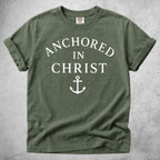 Printify T-Shirt Moss / S Anchored in Christ