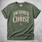 Printify T-Shirt Moss / S ANCHORED IN CHRIST - T-Shirt