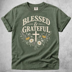 Printify T-Shirt Moss / S Blessed & Grateful T-Shirt