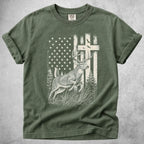 Printify T-Shirt Moss / S Christian Deer Hunting T-Shirt