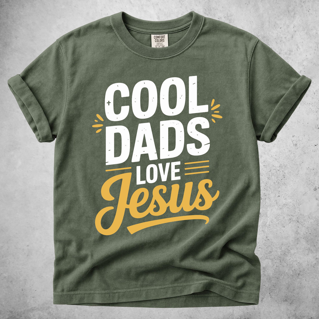 Printify T-Shirt Moss / S Cool Dads Love Jesus