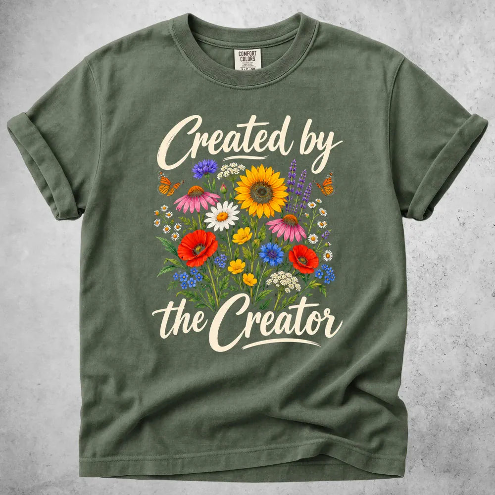 Printify T-Shirt Moss / S Created by the Creator T-Shirt