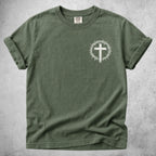 Printify T-Shirt Moss / S Crown Of Thorns Christian Cross