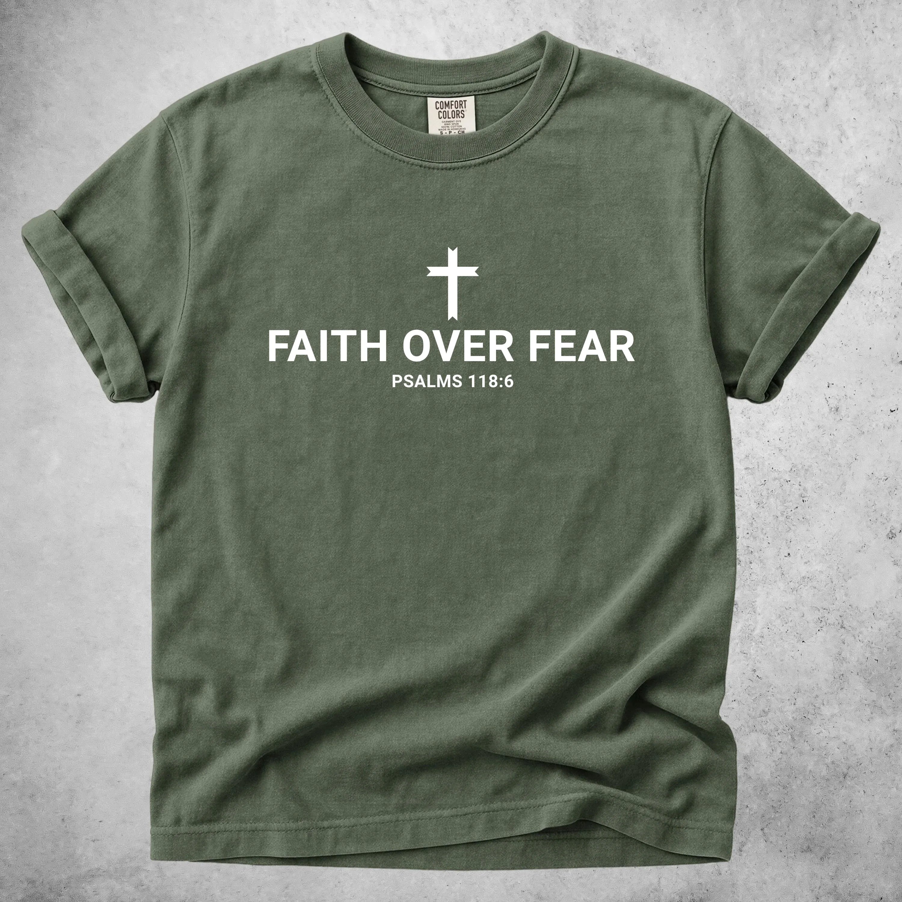 Printify T-Shirt Moss / S FAITH OVER FEAR