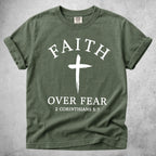 Printify T-Shirt Moss / S FAITH OVER FEAR - T-Shirt